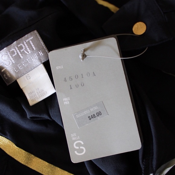 Esprit Navy Gold Embellished Button Up Small NWT - Picture 6 of 6